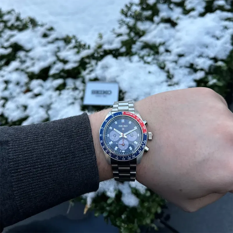 Seiko Prospex Speedtimer Solar Blue Dial Pepsi Bezel Men's Watch- SSC913P1